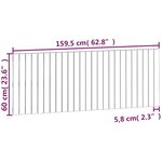 vidaXL Tête de lit murale Gris 159 5x3x60 cm Bois massif de pin