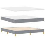 vidaXL Lit à ressorts avec matelas Gris clair 180 x 200 cm tissu