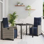 vidaXL Ensemble de salle à manger pour jardin 3 Pièces Gris polyrotin
