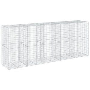 vidaXL Panier gabion avec couvercle 500x100x200 cm fer galvanisé