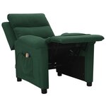 vidaXL Fauteuil de massage Vert foncé Tissu