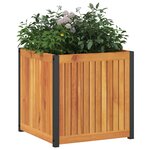 vidaXL Jardinière 45x45x44 cm bois massif d'acacia et acier