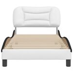 vidaXL Cadre de lit sans matelas Hvar blanc et noir 90x190 cm similicuir