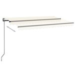 vidaXL Auvent automatique avec capteur de vent et LED 500x300 cm Crème