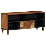 vidaXL Meuble TV Marron 100 x 33.5 x 46 cm Bois de manguier massif