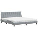vidaXL Lit avec matelas Hanko gris clair 180x200 cm tissu