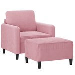 vidaXL Fauteuil avec repose-pied Rose 60 cm Velours