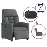 vidaXL Fauteuil inclinable électrique Gris foncé Tissu