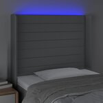 vidaXL Tête de lit à LED Gris clair 103x16x118/128 cm Tissu