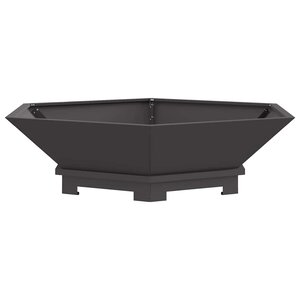 vidaXL Brasero Noir 100 x 100 x 28 cm Acier patiné
