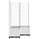 vidaXL Jardinière avec treillis Blanc 80x80x136 cm PP
