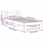 vidaXL Cadre de lit Marron 100 x 200 cm Bois massif en pin