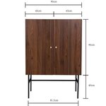 Buffet haut 2 portes 1 tiroir - Bois et métal - LODGE - 90 x 39 5 x 130