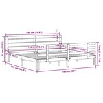 vidaXL Cadre de lit et tête de lit sans matelas cire marron 150x200 cm