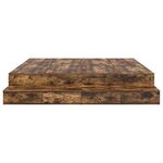 vidaXL Cadre de lit avec rangement Chêne fumé 236.5 x 200 x 31.5 cm