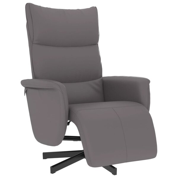 vidaXL Fauteuil inclinable avec repose-pieds gris similicuir