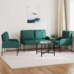 vidaXL Ensembles de canapés 3 Pièces Vert foncé 115 x 56 x 80 cm