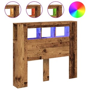 vidaXL Tête de lit à LED vieux bois 120x18 5x103 5cm bois d'ingénierie