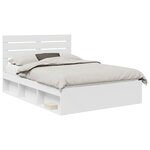 vidaXL Cadre de lit avec tête de lit Blanc 160 x 200 cm Pin massif