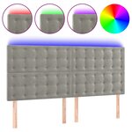 vidaXL Tête de lit à LED Gris clair 160x5x118/128 cm Velours