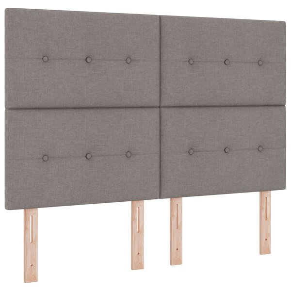 Lit à ressort avec matelas vidaXL Taupe 140x190 cm Tissu