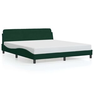 vidaXL Cadre de lit Dover vert foncé 180x200 cm velours