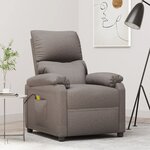 vidaXL Fauteuil de massage Taupe Tissu