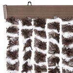 vidaXL Rideau anti-mouches marron et blanc 56x200 cm chenille