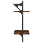 vidaXL Étagères murales à 2 niveaux avec barres 2 Pièces chêne fumé