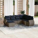 vidaXL Salon de jardin 8 Pièces avec coussins gris résine tressée