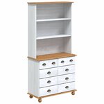 vidaXL Hutch ASKIM Blanc 91 x 40 x 184 cm Bois de pin massif