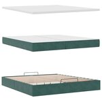 vidaXL Cadre de lit ottoman avec matelas vert foncé 200x200 cm velours