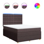 vidaXL Sommier à lattes de lit avec matelas Marron foncé 140x190 cm