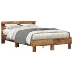 vidaXL Cadre de lit en bois Naturel Bois massif 120 x 200 cm Durable