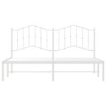 vidaXL Cadre de lit métal sans matelas et tête de lit blanc 160x200 cm