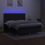 vidaXL Sommier à lattes de lit et matelas et LED Noir 160x200 cm Tissu