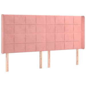 vidaXL Tête de lit avec oreilles Rose 183x16x118/128 cm Velours