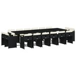 vidaXL Ensemble à manger de jardin 17 Pièces coussins noir résine tressée