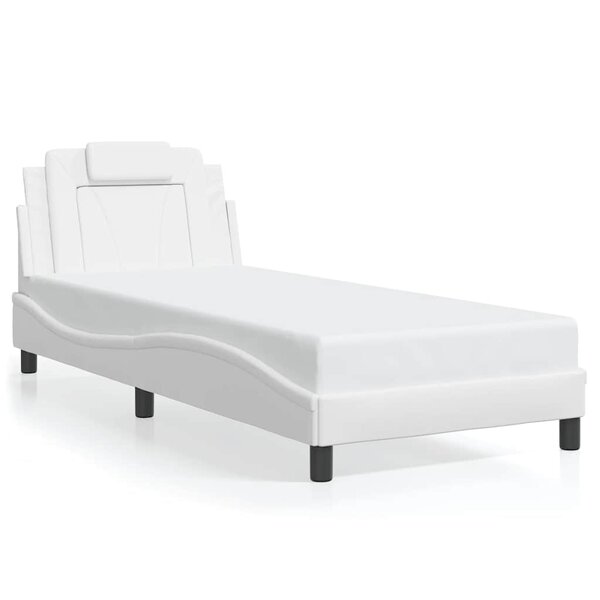 vidaXL Cadre de lit Viana sans matelas blanc 90x200 cm similicuir
