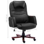 vidaXL Chaise de bureau Noir Similicuir