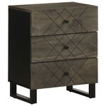 vidaXL Table de chevet noir 50x33x62 cm bois de manguier solide