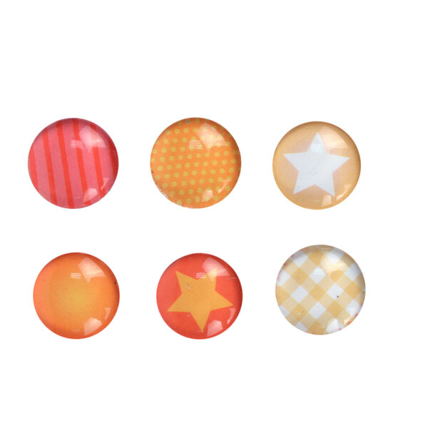 Magnets mini orange 1 8 cm x6 pièces