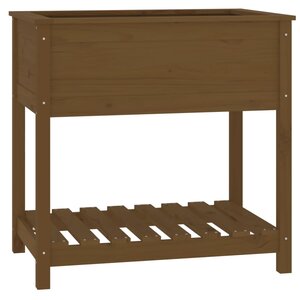 vidaXL Jardinière avec étagère Marron miel 82 5x54x81 cm Bois de pin