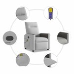 vidaXL Fauteuil de massage inclinable gris nuage tissu