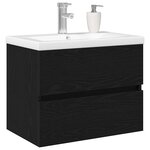 vidaXL Cabinet de lavabo Chêne noir 60 x 39 x 62 cm Bois d'ingénierie