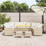 vidaXL Salon de jardin avec coussins 4 Pièces beige résine tressée