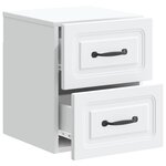 vidaXL Cabinet de chevet mural 2 Pièces Blanc 34 5 x 33 x 40 cm