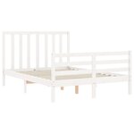 vidaXL Cadre de lit avec tête de lit blanc 140x190 cm bois massif