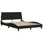 vidaXL Cadre de lit sans matelas noir 140x190 cm tissu