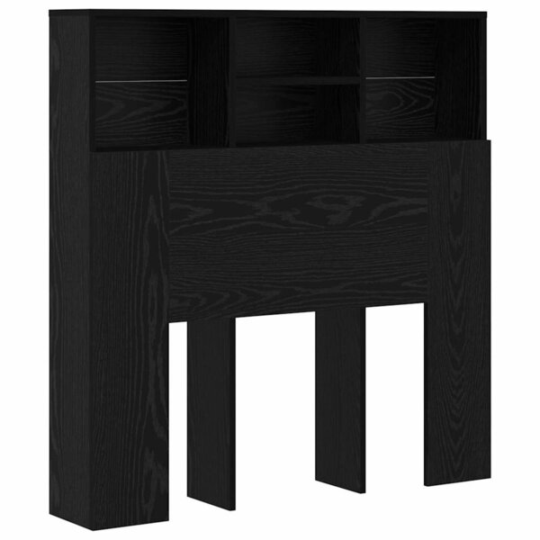 vidaXL Cabinet de Tête de Lit avec étagère Chêne noir Bois Composite